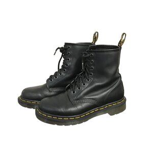 Doc Dr Martens 11821 Black Leather 8 Eye Lace Up Combat Boot Women Size 5